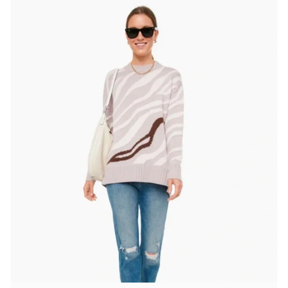Tuckernuck Beige Lynx Oversized Sweater - Size Small - Picture 1 of 13